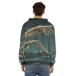 Running Mummy Print Men's Velvet Pullover Hoodie