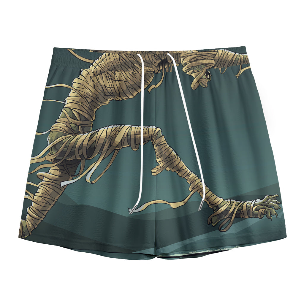 Running Mummy Print Mesh Shorts