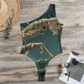 Running Mummy Print One Shoulder Bodysuit