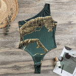 Running Mummy Print One Shoulder Bodysuit