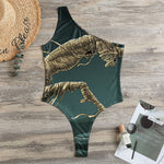 Running Mummy Print One Shoulder Bodysuit