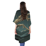 Running Mummy Print Open Front Beach Cover Up