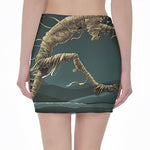 Running Mummy Print Pencil Mini Skirt