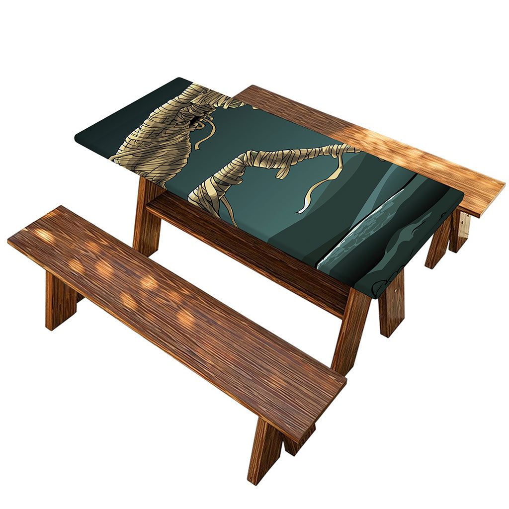 Running Mummy Print Picnic Table Cover