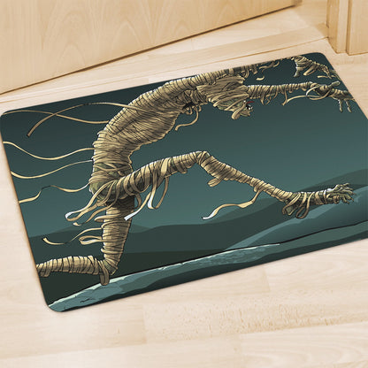 Running Mummy Print Polyester Doormat
