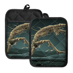 Running Mummy Print Pot Holders With Pocket