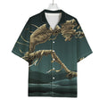 Running Mummy Print Rayon Hawaiian Shirt