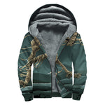 Running Mummy Print Sherpa Lined Zip Up Hoodie