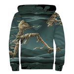 Running Mummy Print Sherpa Lined Zip Up Hoodie