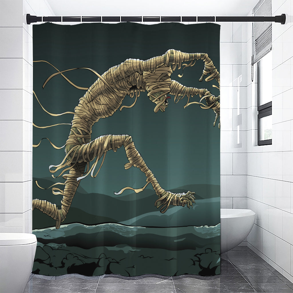 Running Mummy Print Shower Curtain