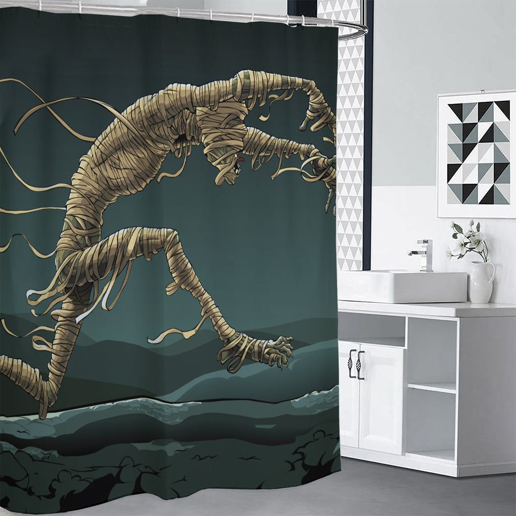 Running Mummy Print Shower Curtain