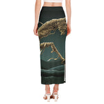 Running Mummy Print Side Slit Maxi Skirt