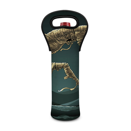 Running Mummy Print Single Neoprene Wine Tote