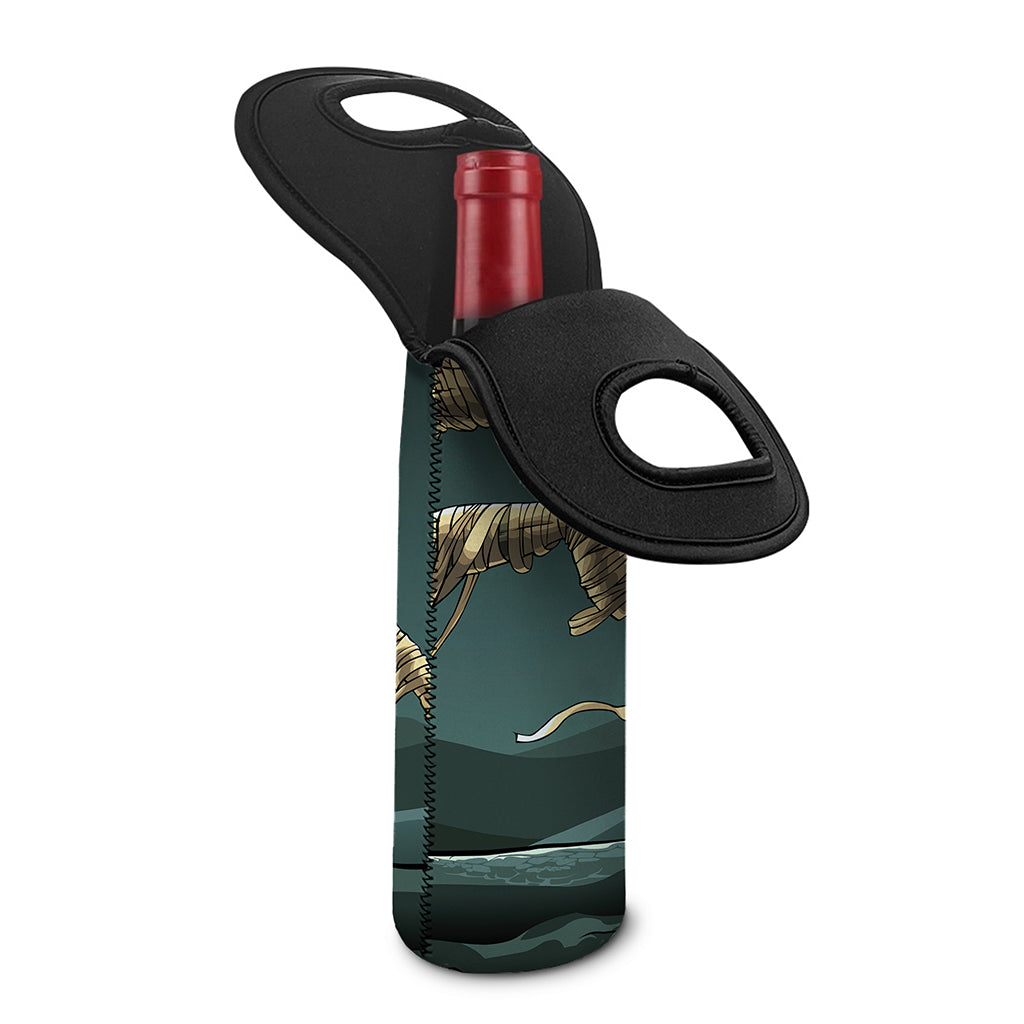 Running Mummy Print Single Neoprene Wine Tote