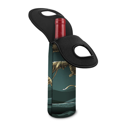 Running Mummy Print Single Neoprene Wine Tote