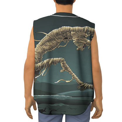 Running Mummy Print Sleeveless Baseball Jersey