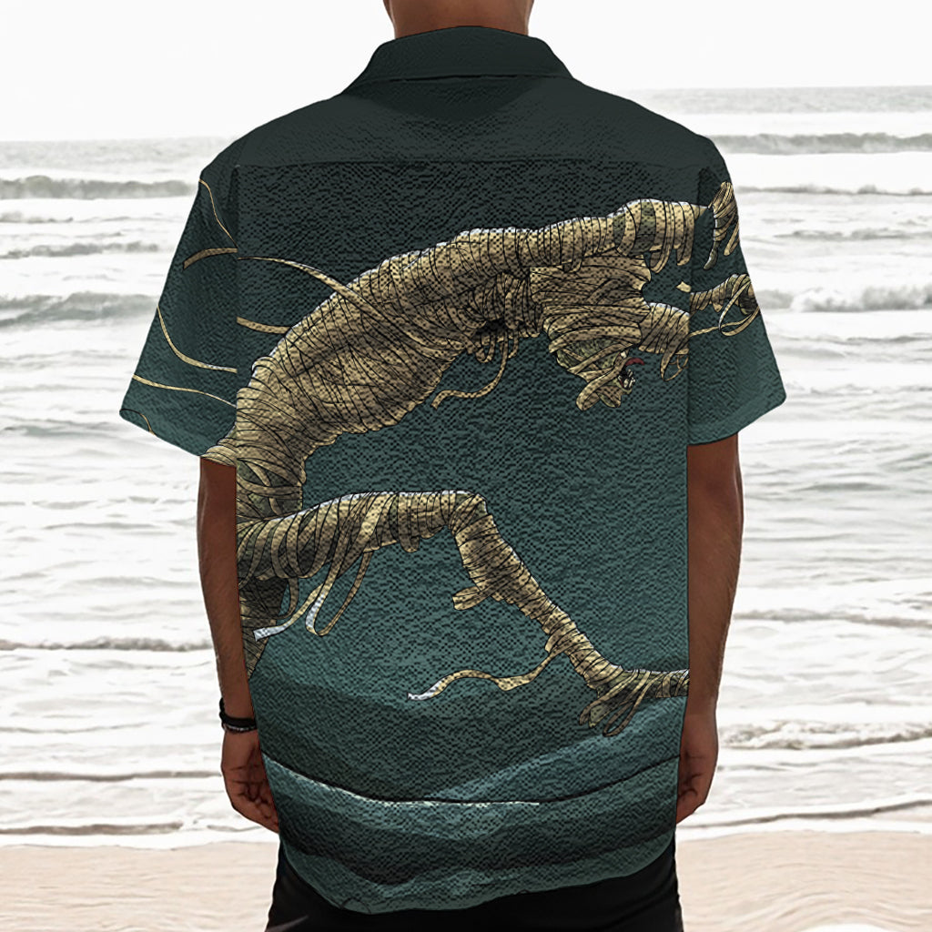 Running Mummy Print Textured Short Sleeve Shirt