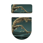 Running Mummy Print Toilet Lid And Tank Cover Set