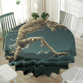 Running Mummy Print Waterproof Round Tablecloth