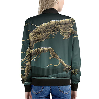 Running Mummy Print Women's Bomber Jacket