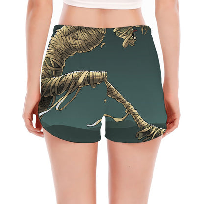 Running Mummy Print Women's Split Running Shorts