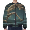 Running Mummy Print Zip Sleeve Bomber Jacket
