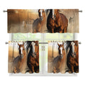 Running Wild Horses Print 3 Piece Kitchen Curtains
