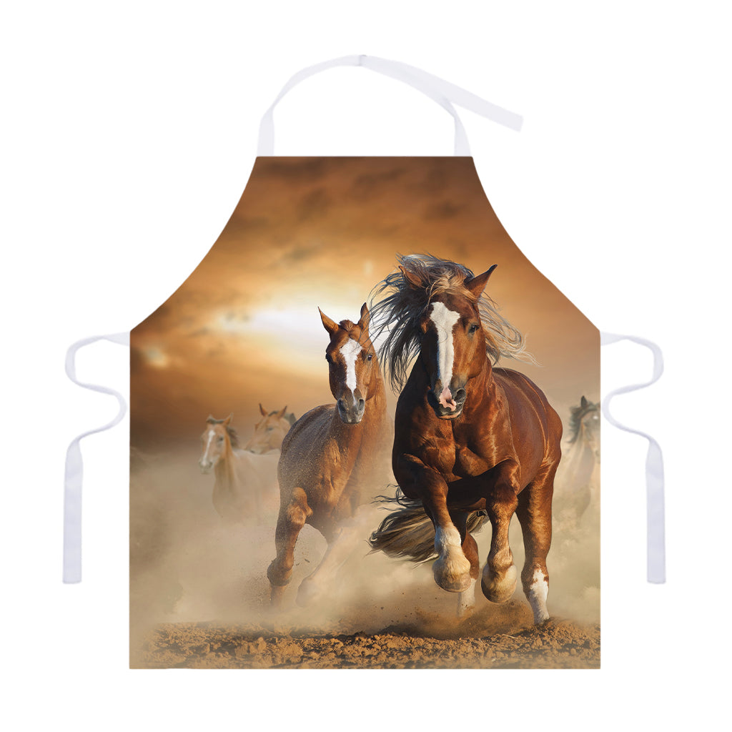 Running Wild Horses Print Adjustable Apron