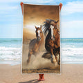 Running Wild Horses Print Beach Towel