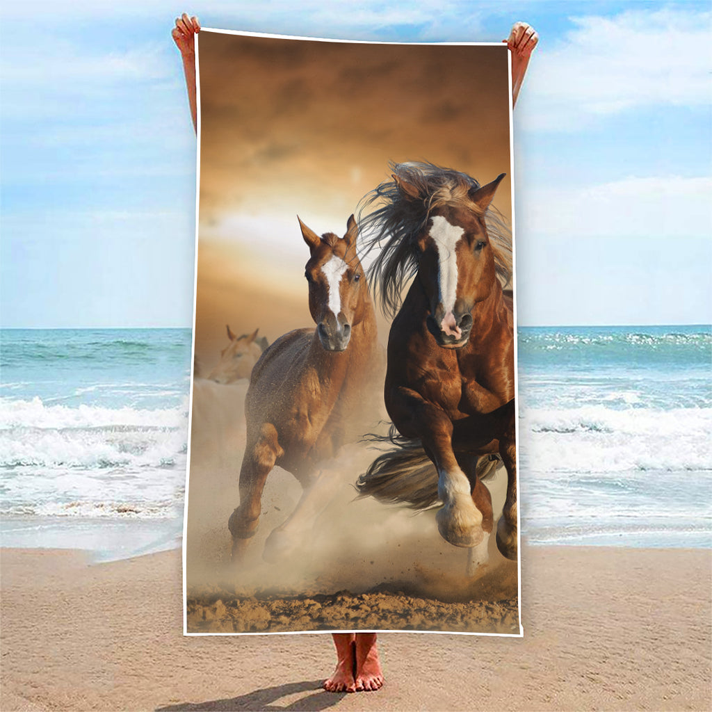 Running Wild Horses Print Beach Towel