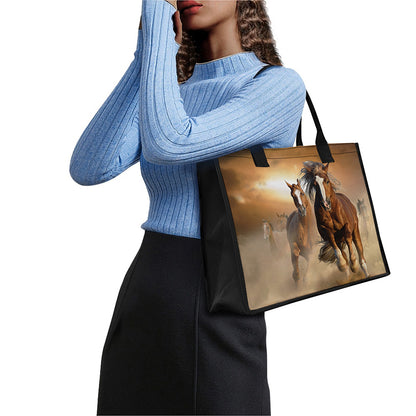 Running Wild Horses Print Canvas Tote Bag