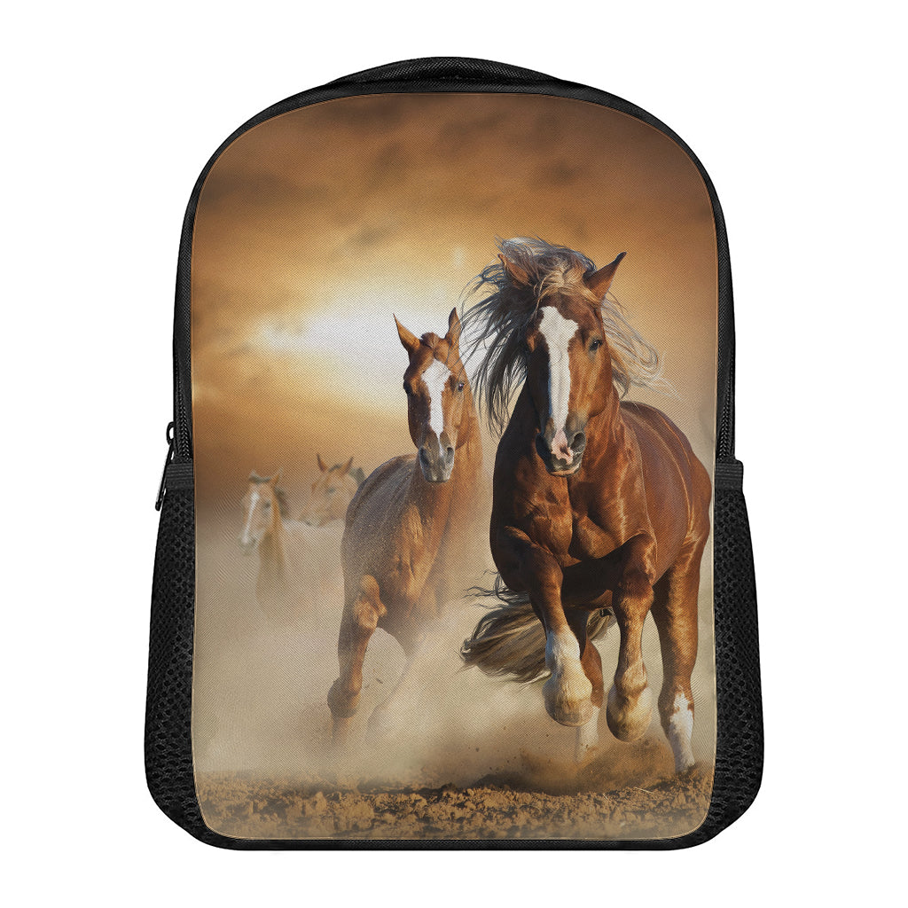 Running Wild Horses Print Casual Backpack