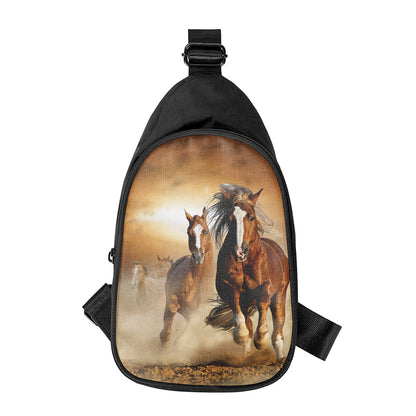 Running Wild Horses Print Chest Bag