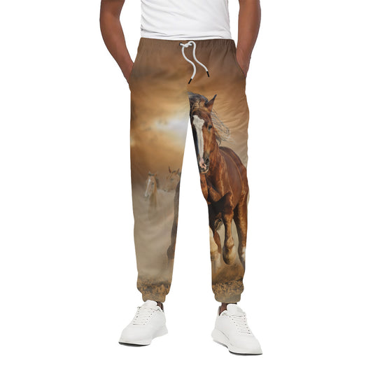Running Wild Horses Print Cotton Pants