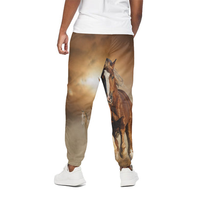 Running Wild Horses Print Cotton Pants
