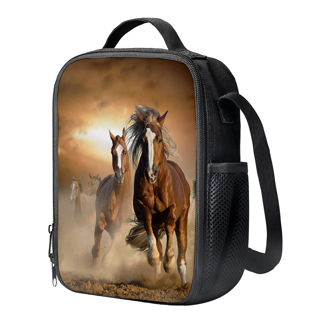 Running Wild Horses Print Crossbody Lunch Bag