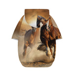 Running Wild Horses Print Dog Zip Up Hoodie