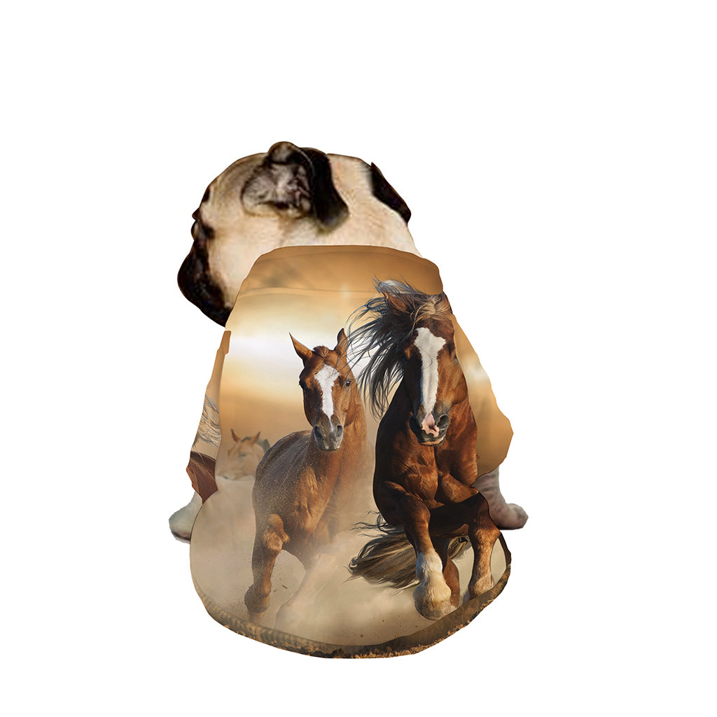 Running Wild Horses Print Dog Zip Up Jacket