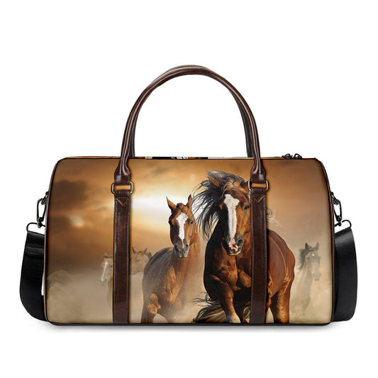 Running Wild Horses Print Duffle Bag