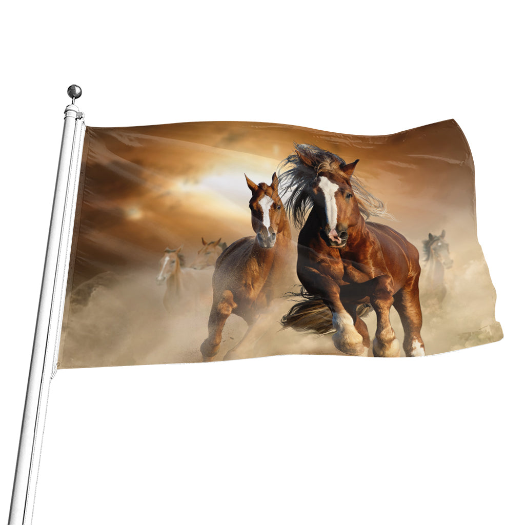 Running Wild Horses Print Flag