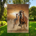 Running Wild Horses Print Garden Flag