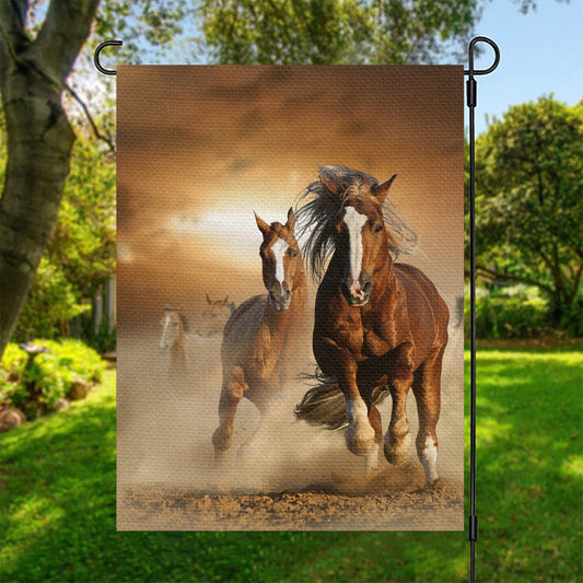 Running Wild Horses Print Garden Flag