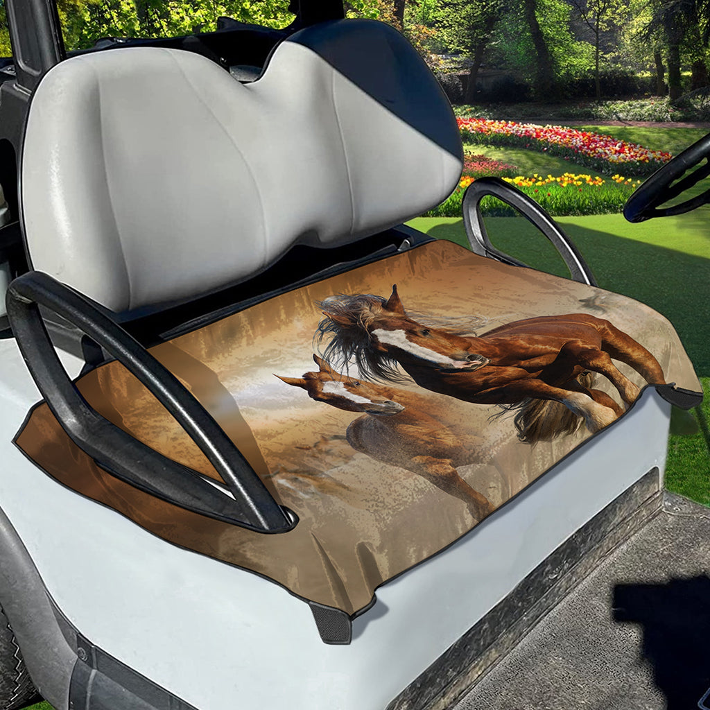 Running Wild Horses Print Golf Cart Seat Cover