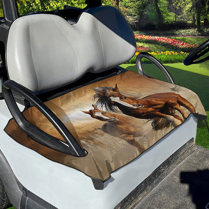 Running Wild Horses Print Golf Cart Seat Cover