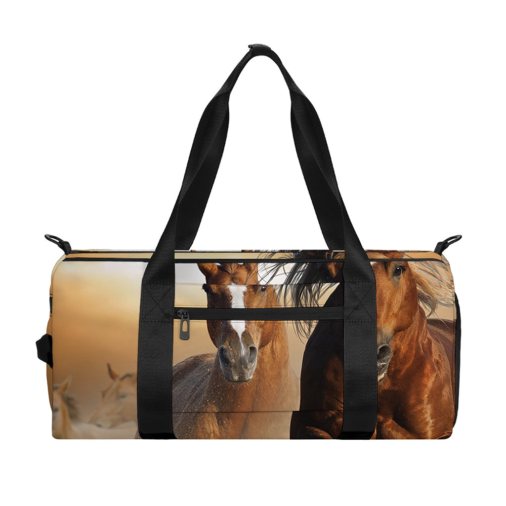 Running Wild Horses Print Gym Bag