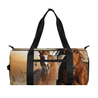 Running Wild Horses Print Gym Bag