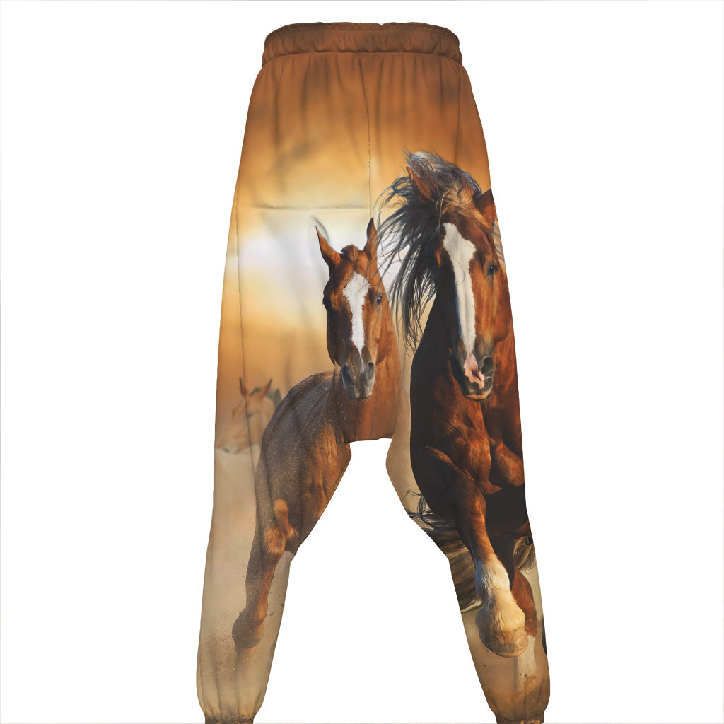 Running Wild Horses Print Hammer Pants