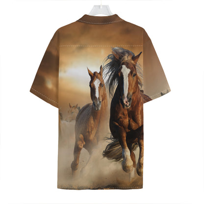 Running Wild Horses Print Hawaiian Shirt