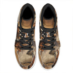 Running Wild Horses Print High Top Leather Sneakers