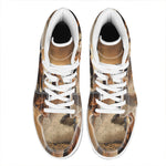 Running Wild Horses Print High Top Leather Sneakers